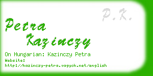 petra kazinczy business card